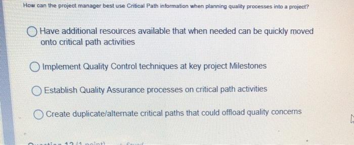 How can the project manager best use Critical