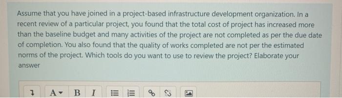 Assume that you have joined in a project-based