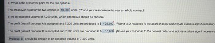 a) What is the crossover point for the two