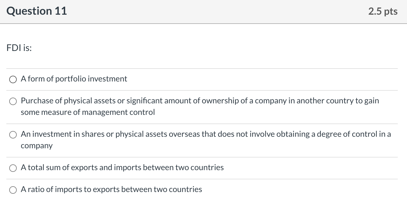 Question 12 2.5 pts Which of the following refers