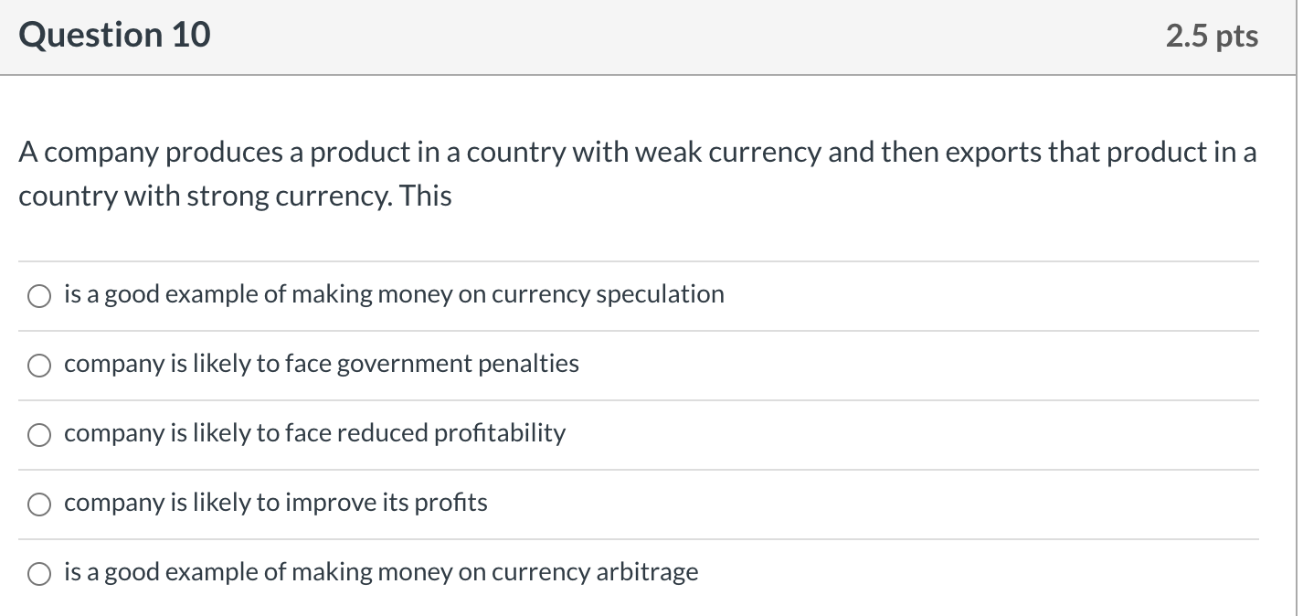 Question 12 2.5 pts Which of the following refers