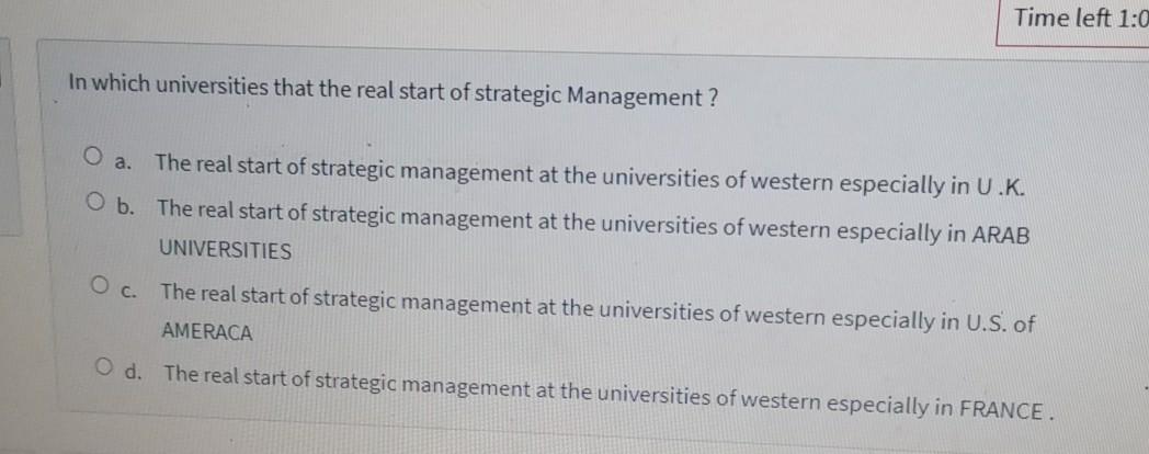 Time left 1:0 In which universities that the real