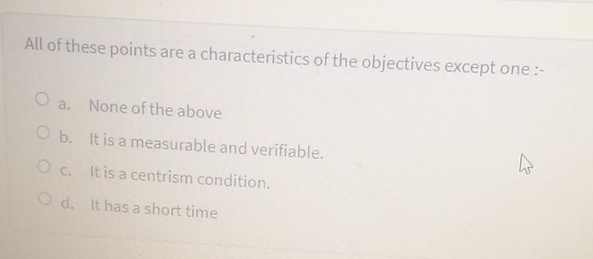 All of these points are a characteristics of the