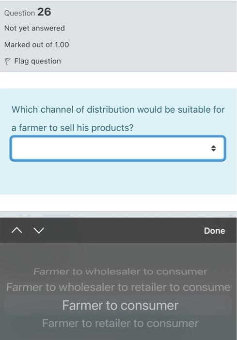 Question 26 Not yet answered Marked out of 1.00