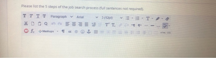 Please list the 5 steps of the job search process