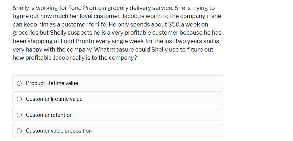 Shelly is working for Food Pronto a grocery
