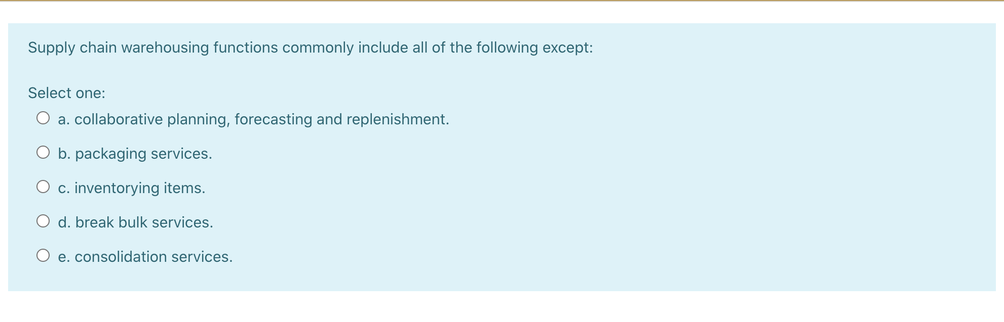 Supply chain warehousing functions commonly