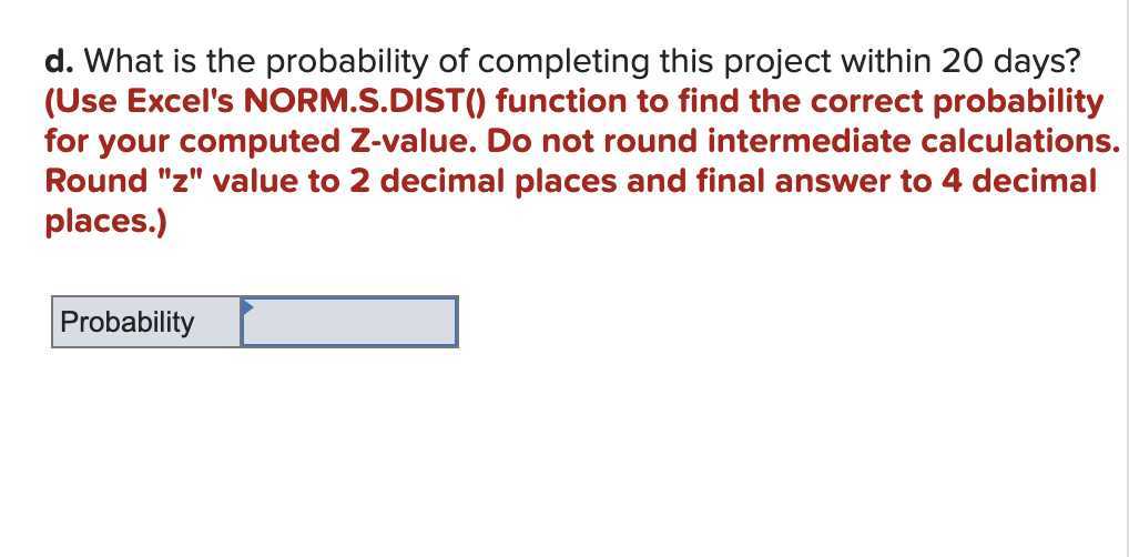 The following represents a project that should be