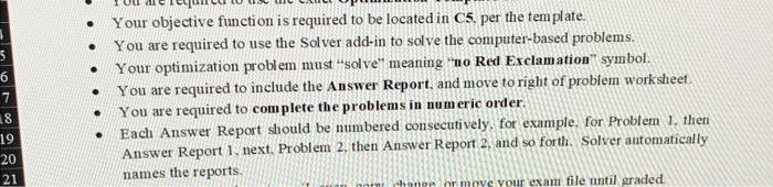please show all work must use excel i need the