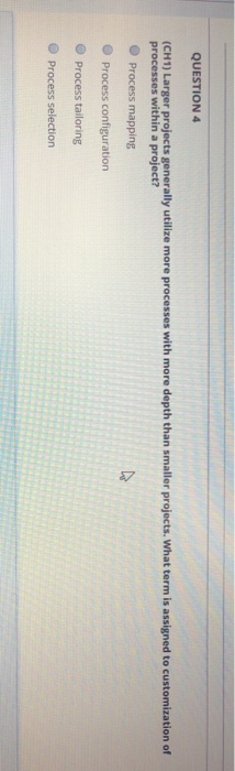 QUESTION 4 (CH1) Larger projects generally