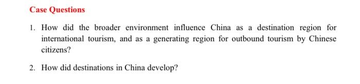 Case Study - China's Tourism System Between 1949