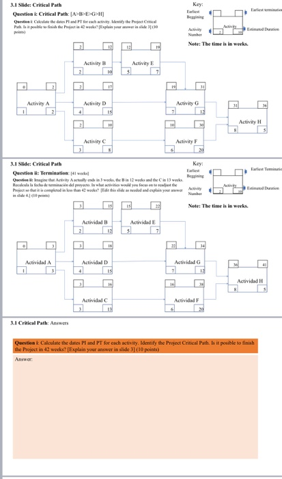 Question i: Calculate the dates PI and PT for