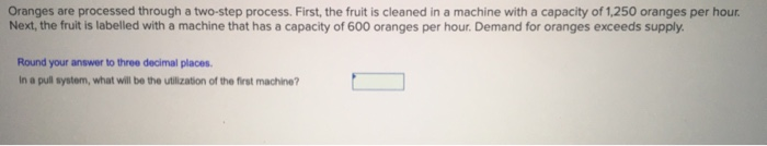 Oranges are processed through a two-step process.