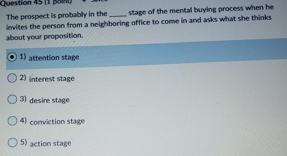 this question is from professional sales course