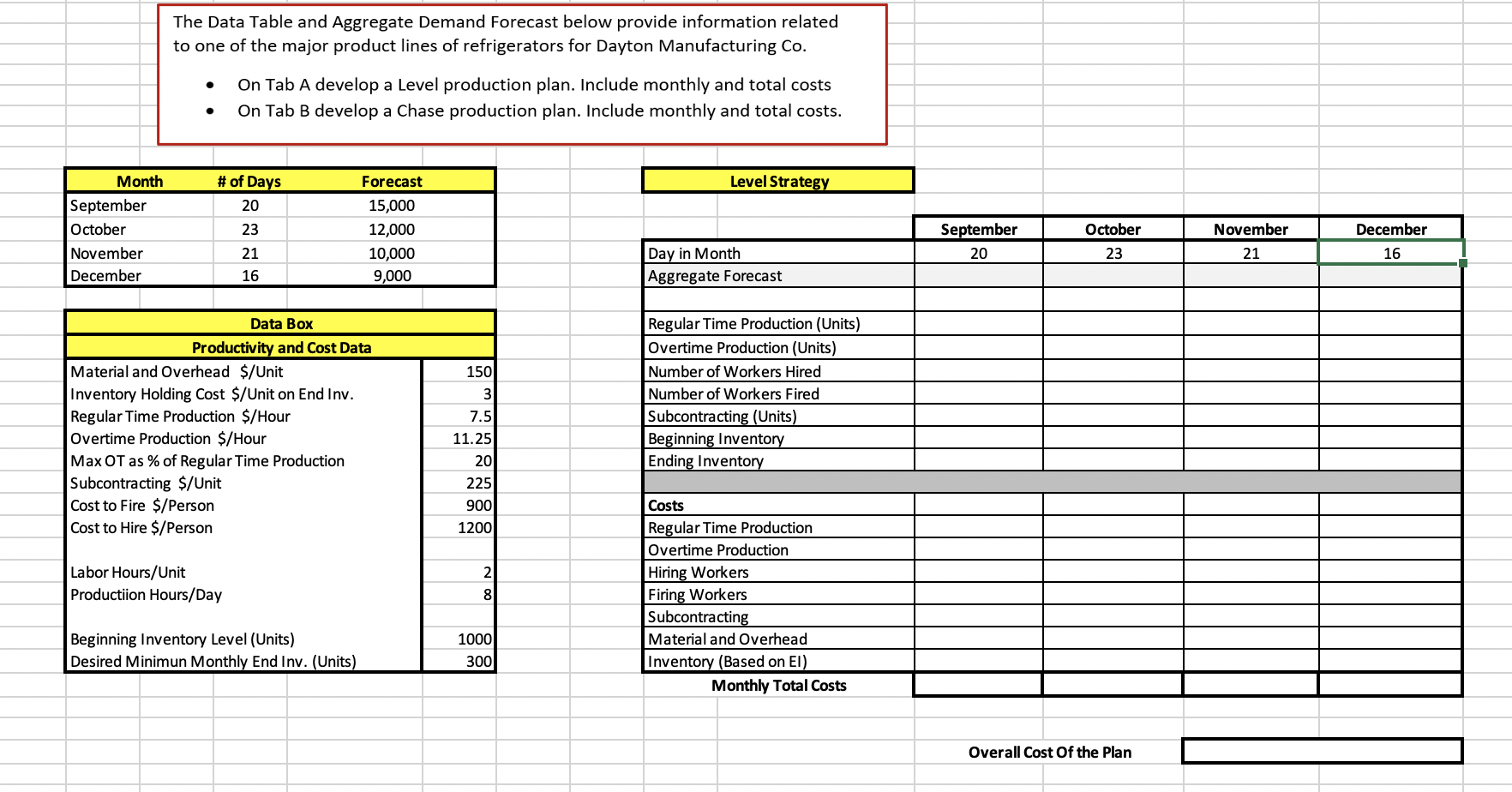 Please show work, thank you! The Data Table and