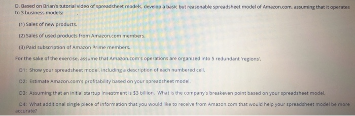 D. Based on Brian's tutorial video of spreadsheet