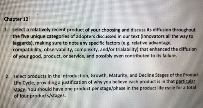 only need number 1 answered Chapter 12 select a