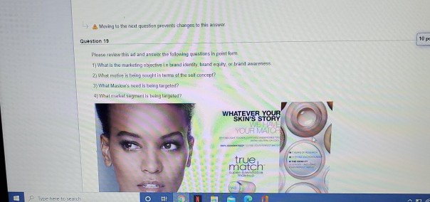 Moving to the next question prevents changes to