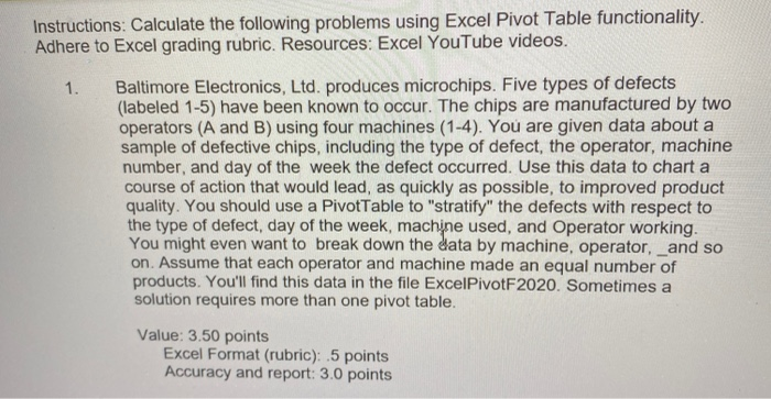 Instructions: Calculate the following problems