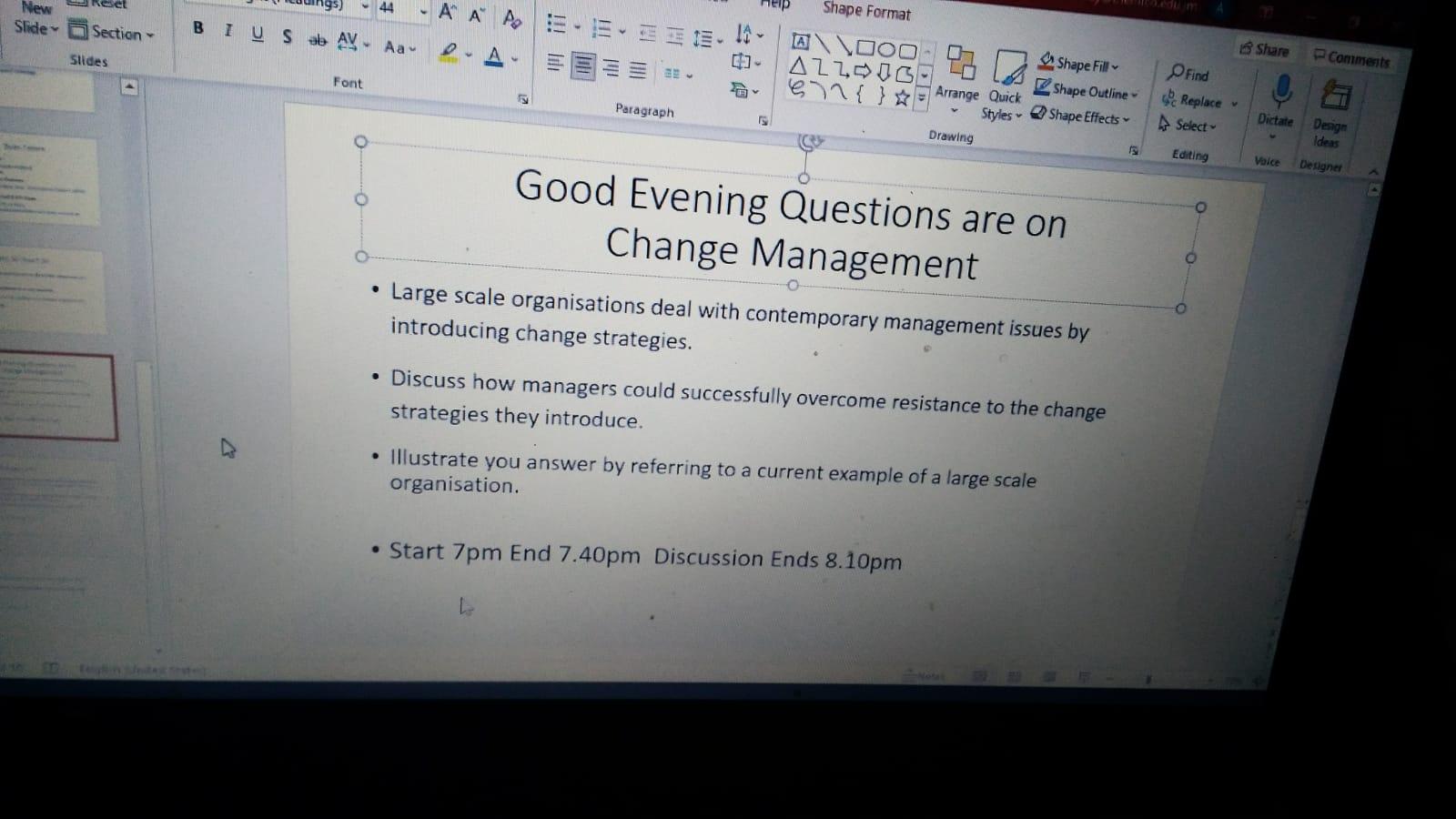 Reset 44 New Slide - A A A Shape Format Section