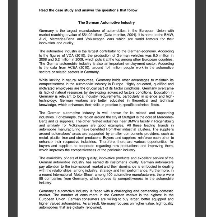 Read the case study and answer the questions that