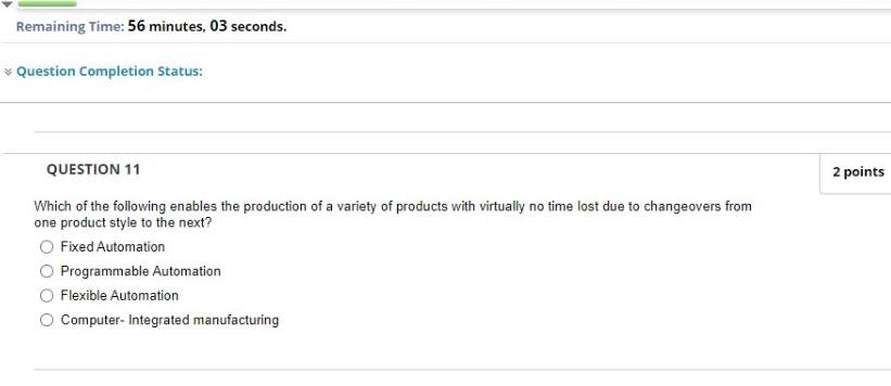 Remaining Time: 57 minutes, 19 seconds. Question