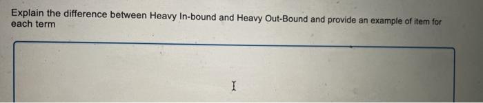 Explain the difference between Heavy In-bound and