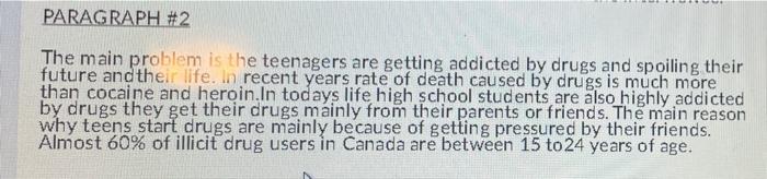 Below are four paragraphs which require editing