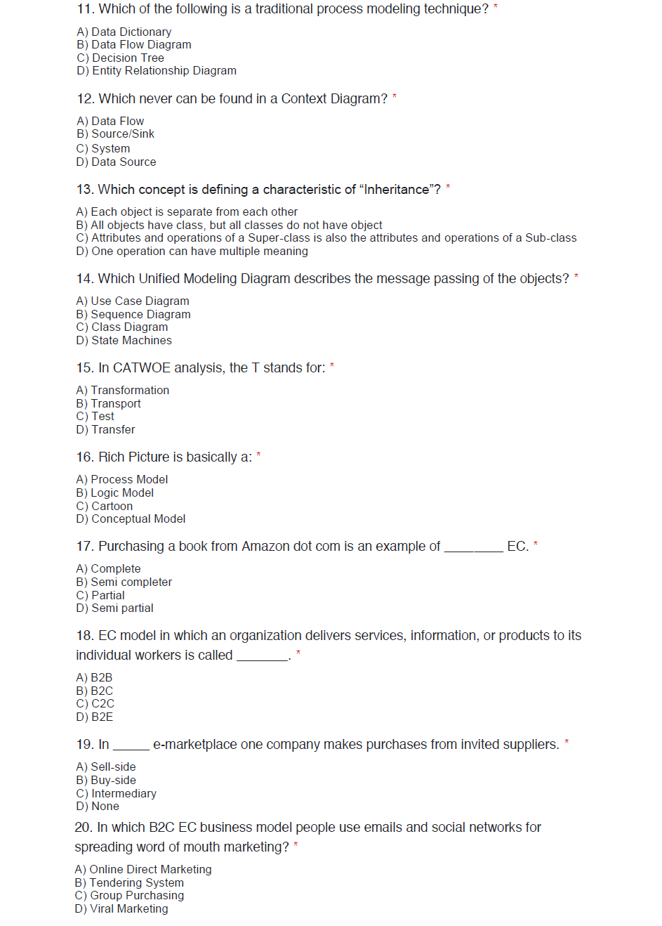 Please answer all the MCQs. 11. Which of the