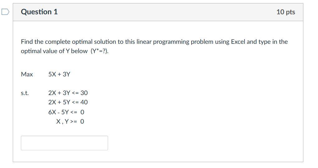 Find the complete optimal solution to this linear