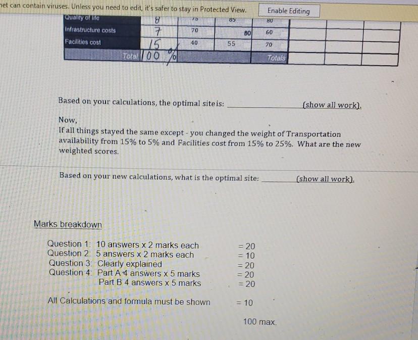 4) Case Study Selecting a location using the