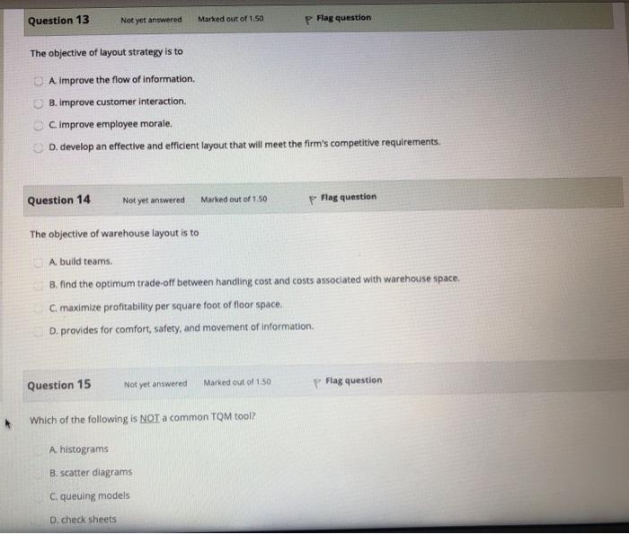 Question 13 Not yet answered Marked out of 1 So p
