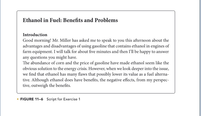 Examine Figure 116, a script for a presentation