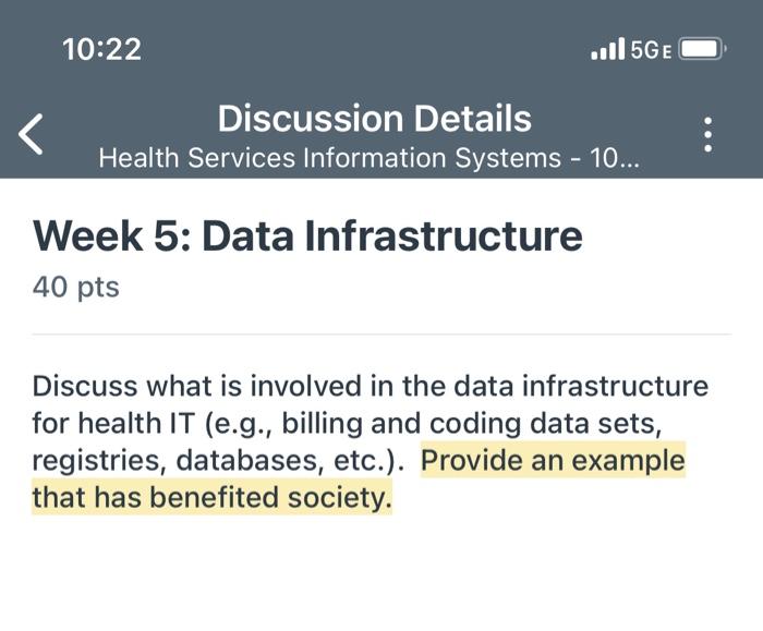 10:22 ...l 5GE Discussion Details Health Services