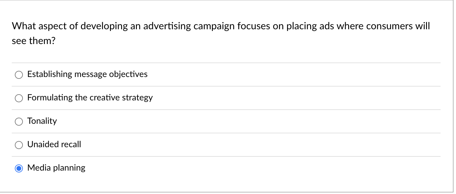 What aspect of developing an advertising campaign