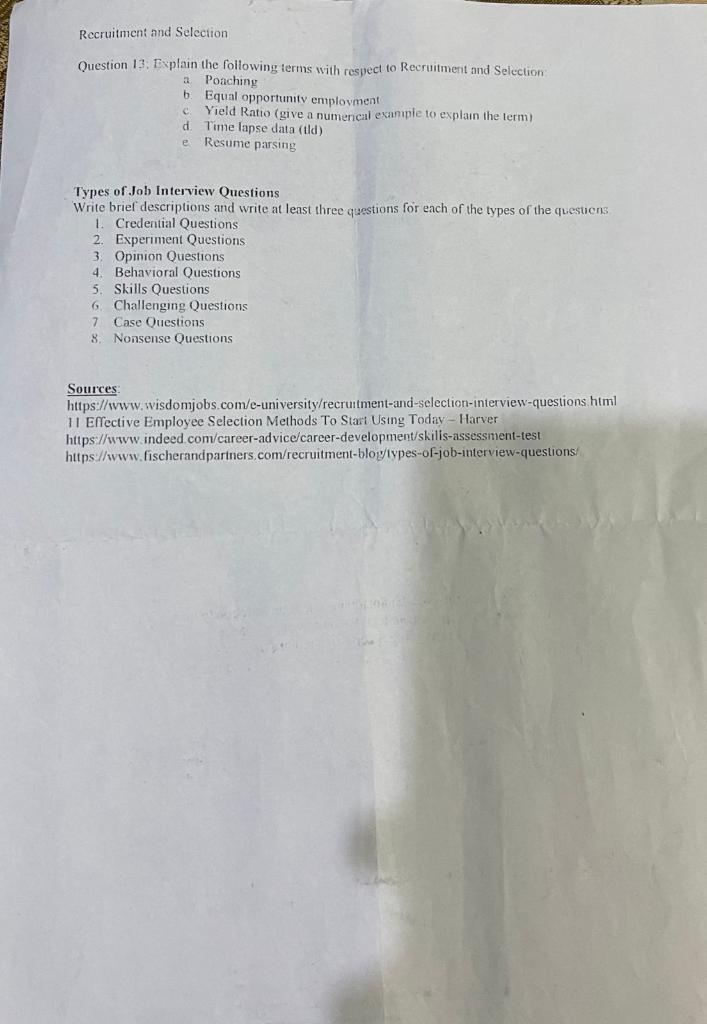 Its HR related Subject you need to answer the