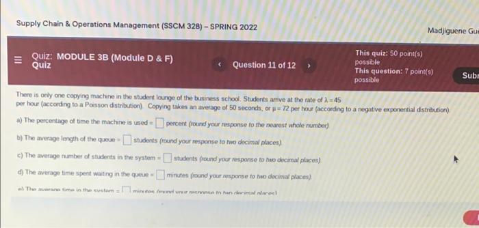 Supply Chain & Operations Management (SSCM 328) -