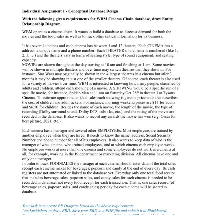 Individual Assignment 1 - Conceptual Database