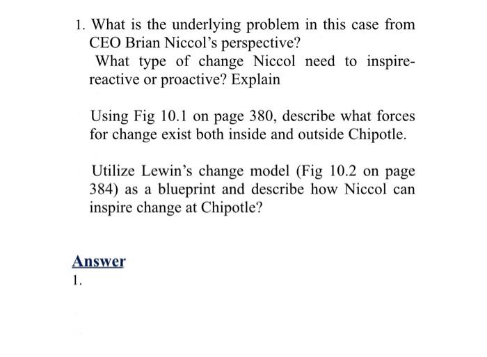 1. What is the underlying problem in this case