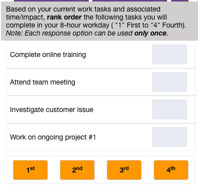Based on your current work tasks and associated