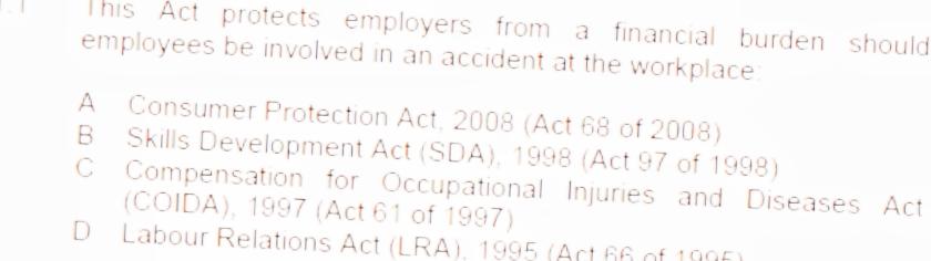 .. . . . . This Act protects employers from a