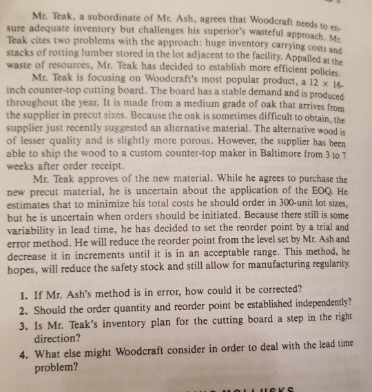 CASE 2:KNOT HOLES Inc. produces items that are