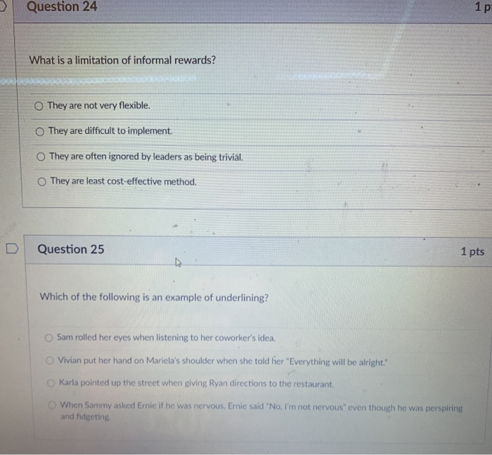 both please Question 24 1 p What is a limitation