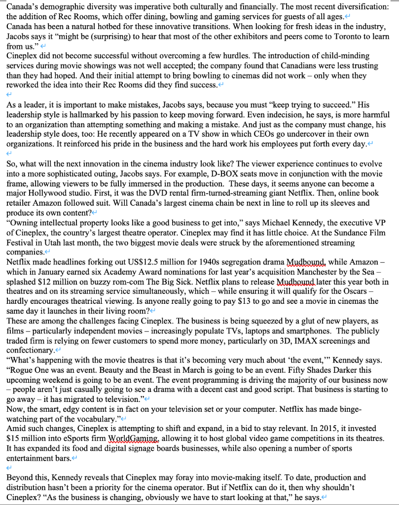 1. What specific generic business strategy