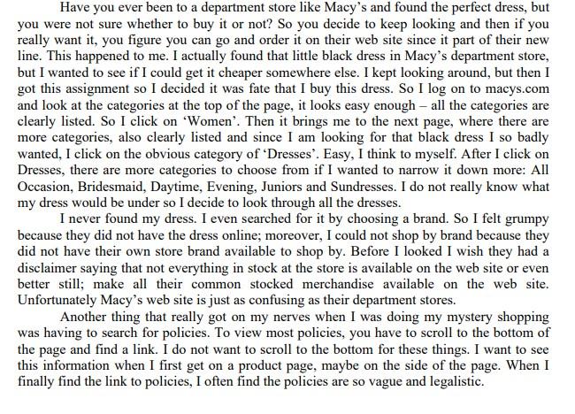 Danielle's Words Danielle was a mystery shopper.