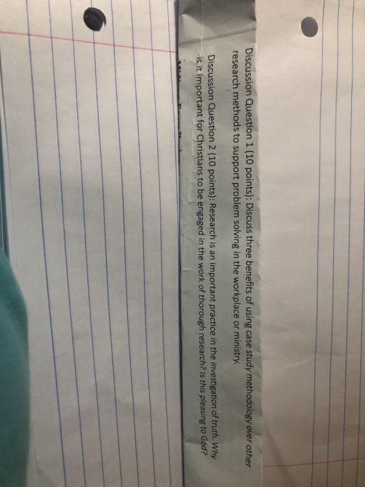 Discussion Question 1 (10 points): Discuss three