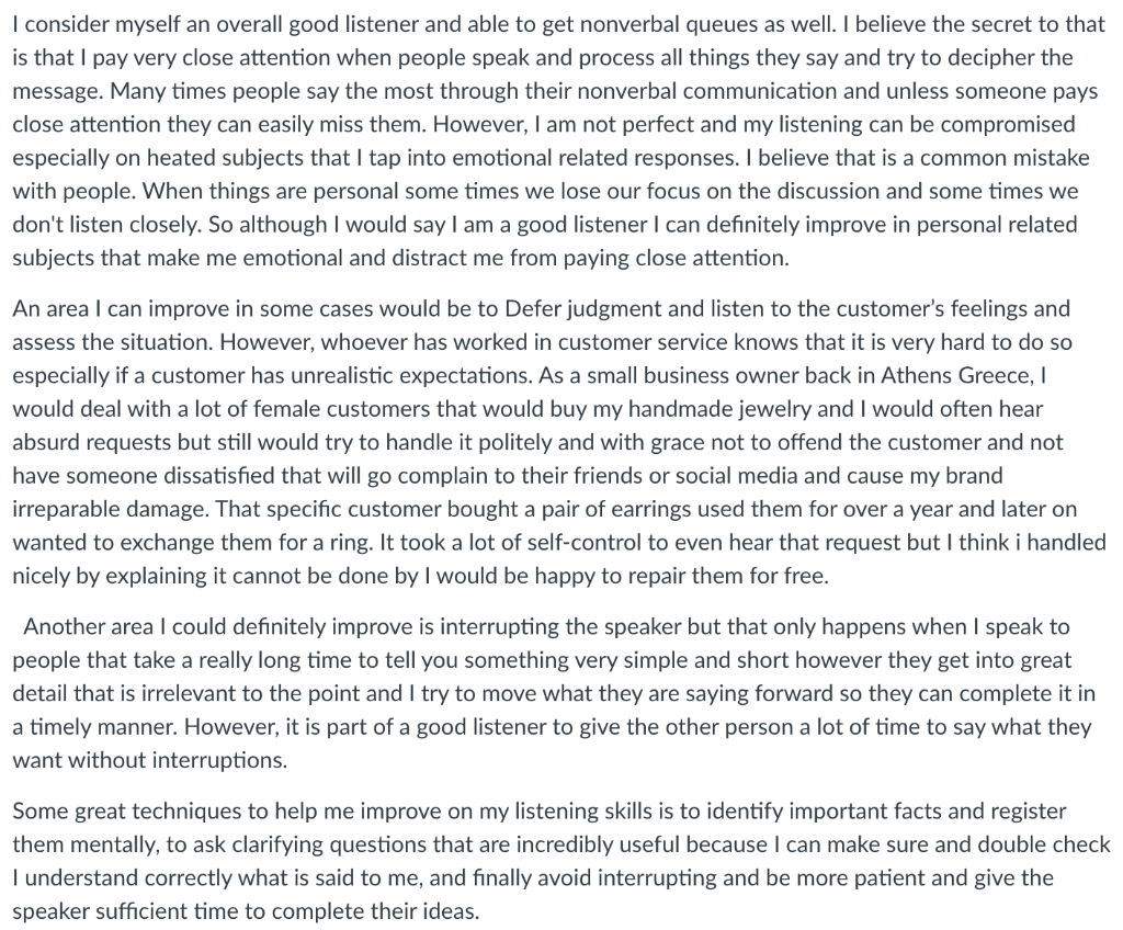 How Good are Your Listening Skills thoughts on