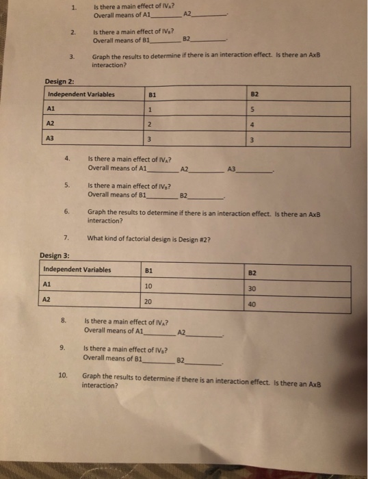 Part I: Complex Experimental Designs In a study