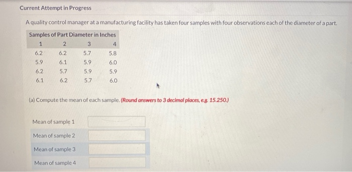 Current Attempt in Progress A quality control