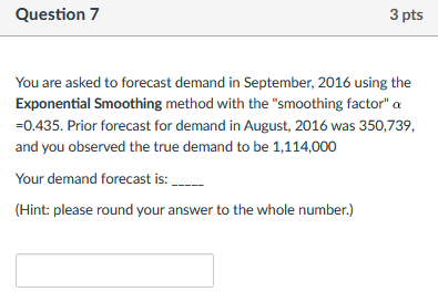 Please Provide an equation or rationale, please!